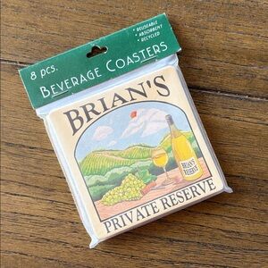 Vintage Personalized Beverage Coasters "Brian's Private Reserve"
